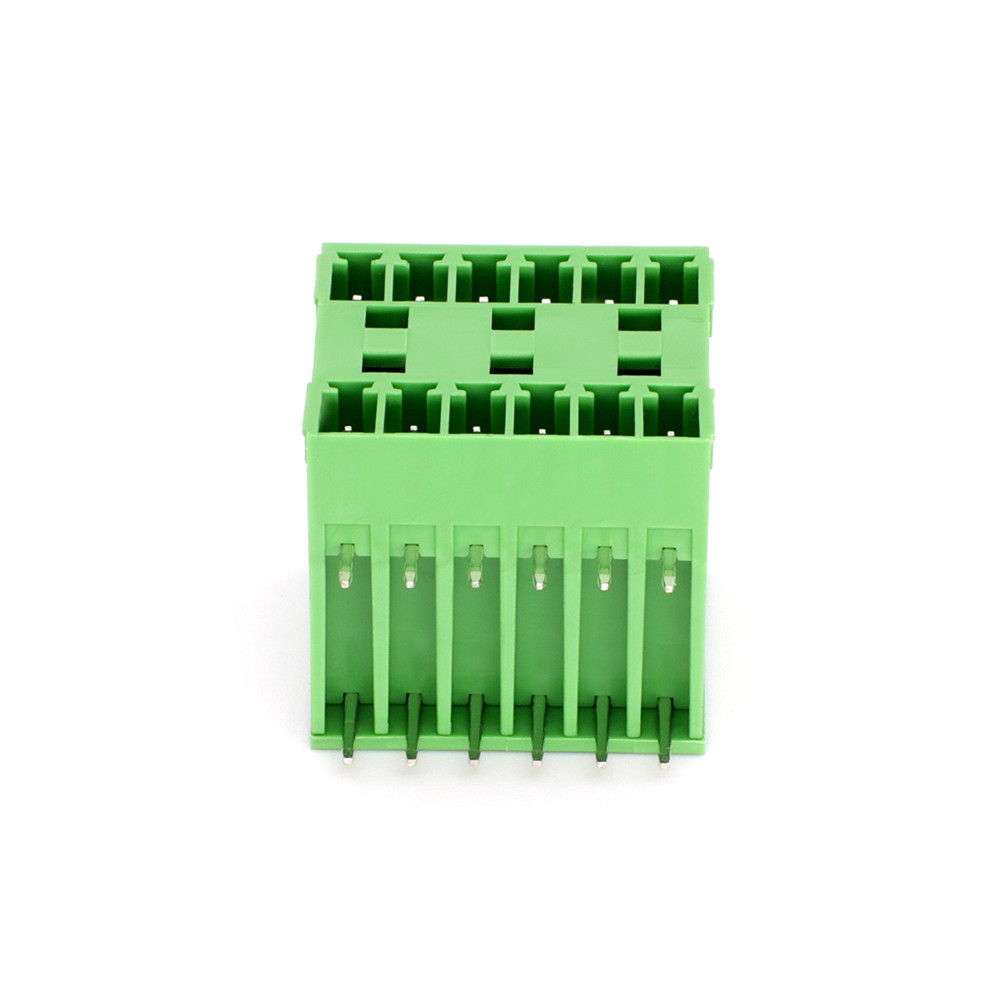 3.81mm Pitch Double Deck Pcb Pluggable Terminal Block Header with Right Angled Pin